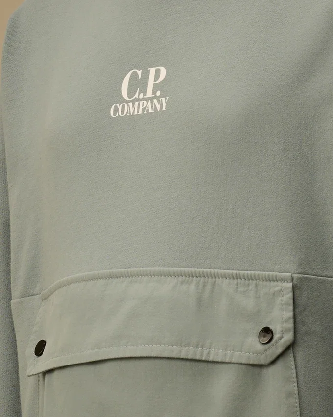 U16 Lätt fleece-Sweatshirt med rund hals och blandade detaljer