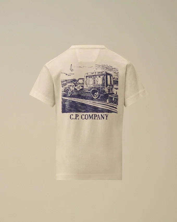 U16 T-shirt i bomullsjersey 30/1 med korta ärmar och tryck