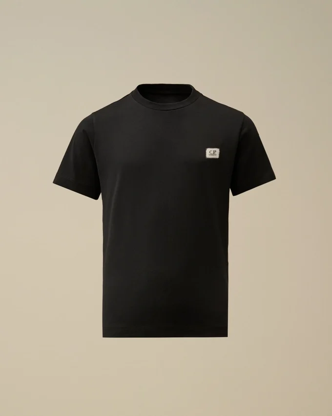 U16 T-shirt med kort ärm, logotyp-patch och bomullsjersey 30/1