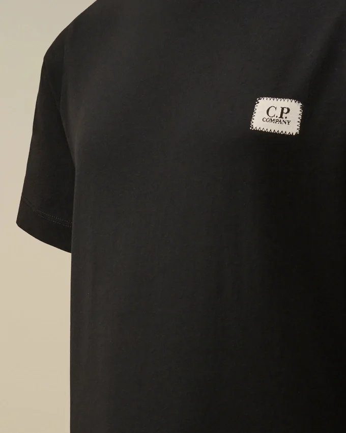U16 T-shirt med kort ärm, logotyp-patch och bomullsjersey 30/1