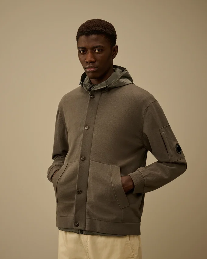 Vändbar hoodie i bomullsblandning