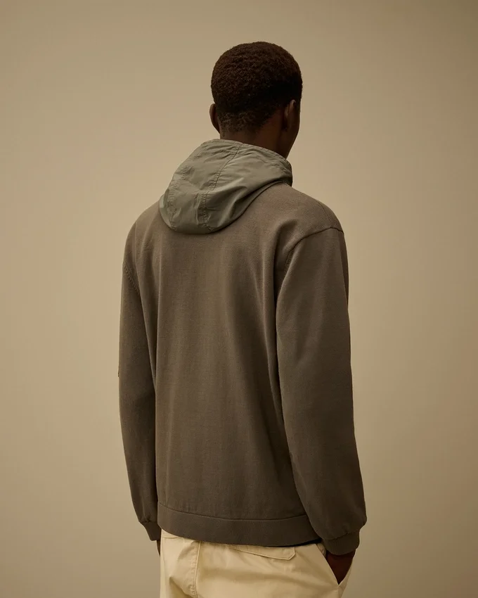 Vändbar hoodie i bomullsblandning